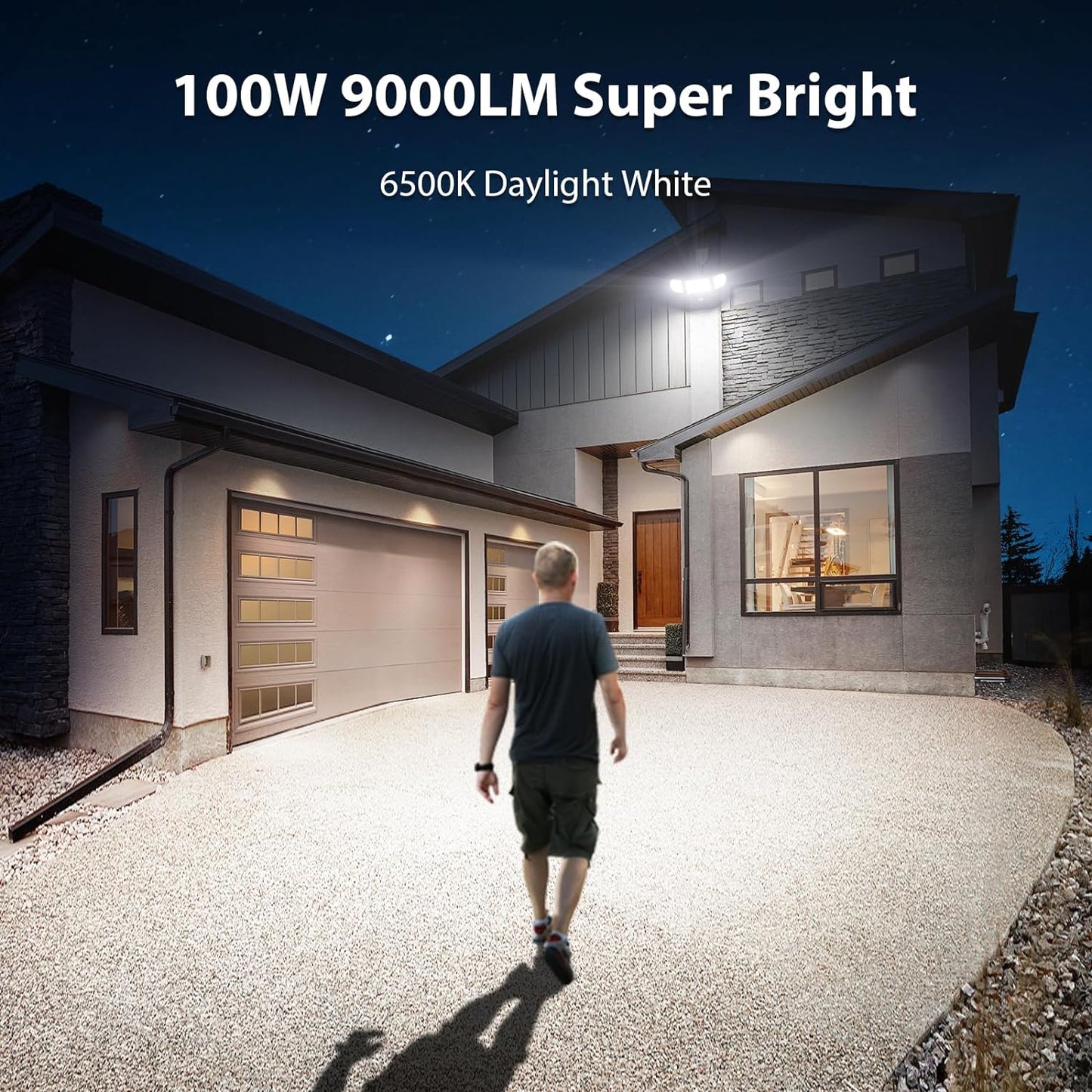 iMaihom 100W Motion Sensor LED Security Light with Plug