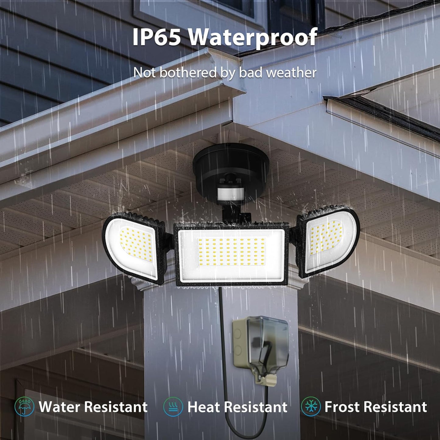 iMaihom 100W Motion Sensor LED Security Light with Plug