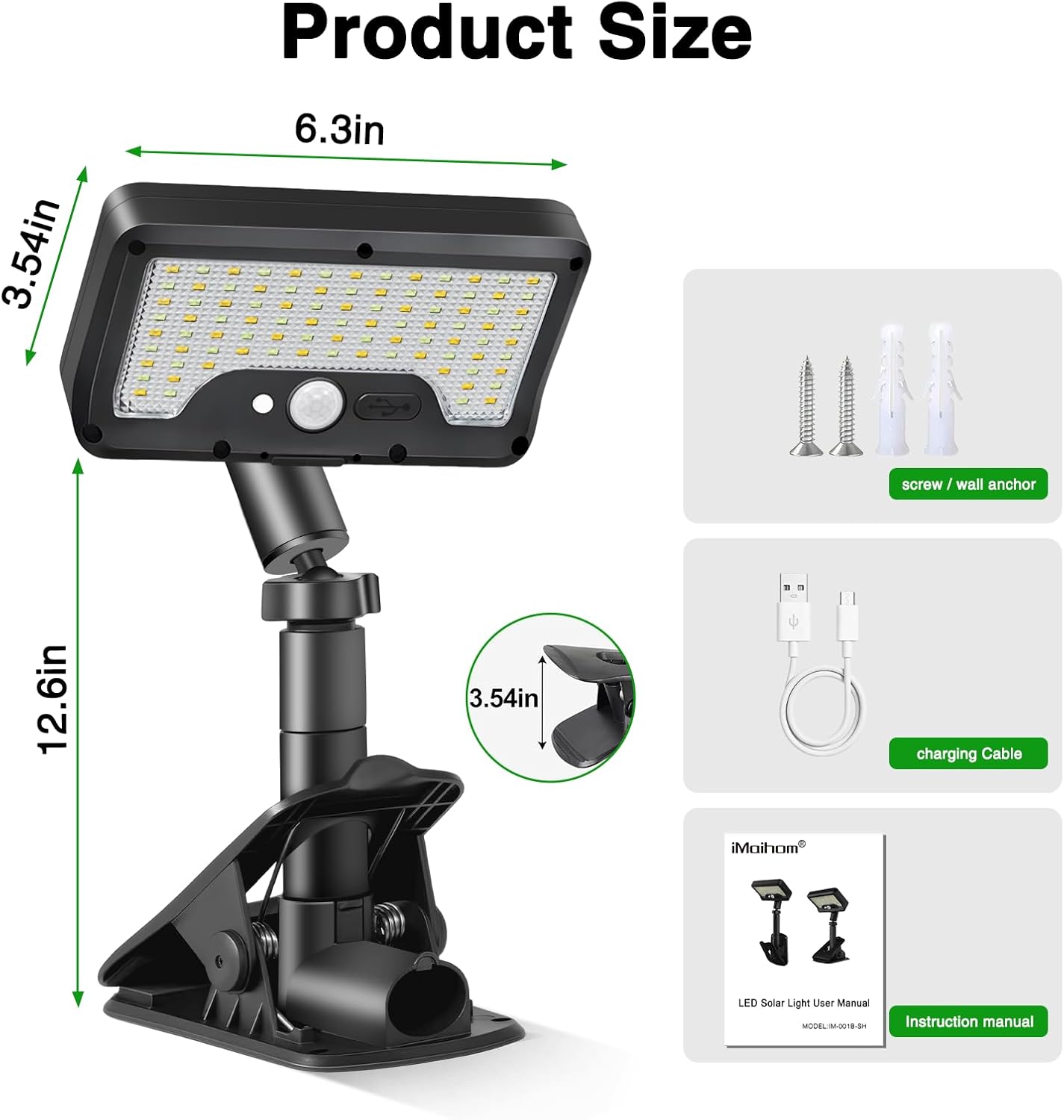 iMaihom Clip On Solar Lights Outdoor with Motion Sensor