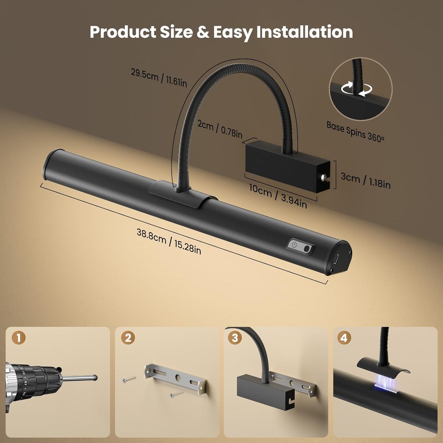 iMaihom Rechargeable Picture Light for Wall
