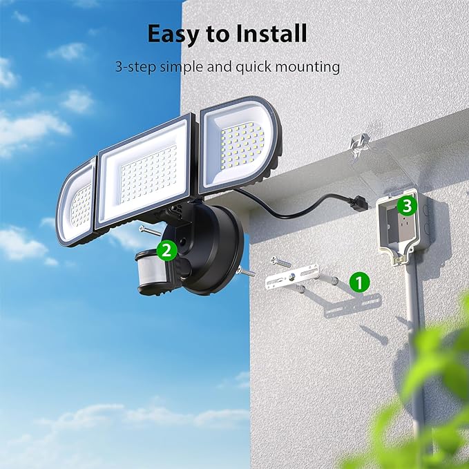 iMaihom 100W Motion Sensor LED Security Light with Plug