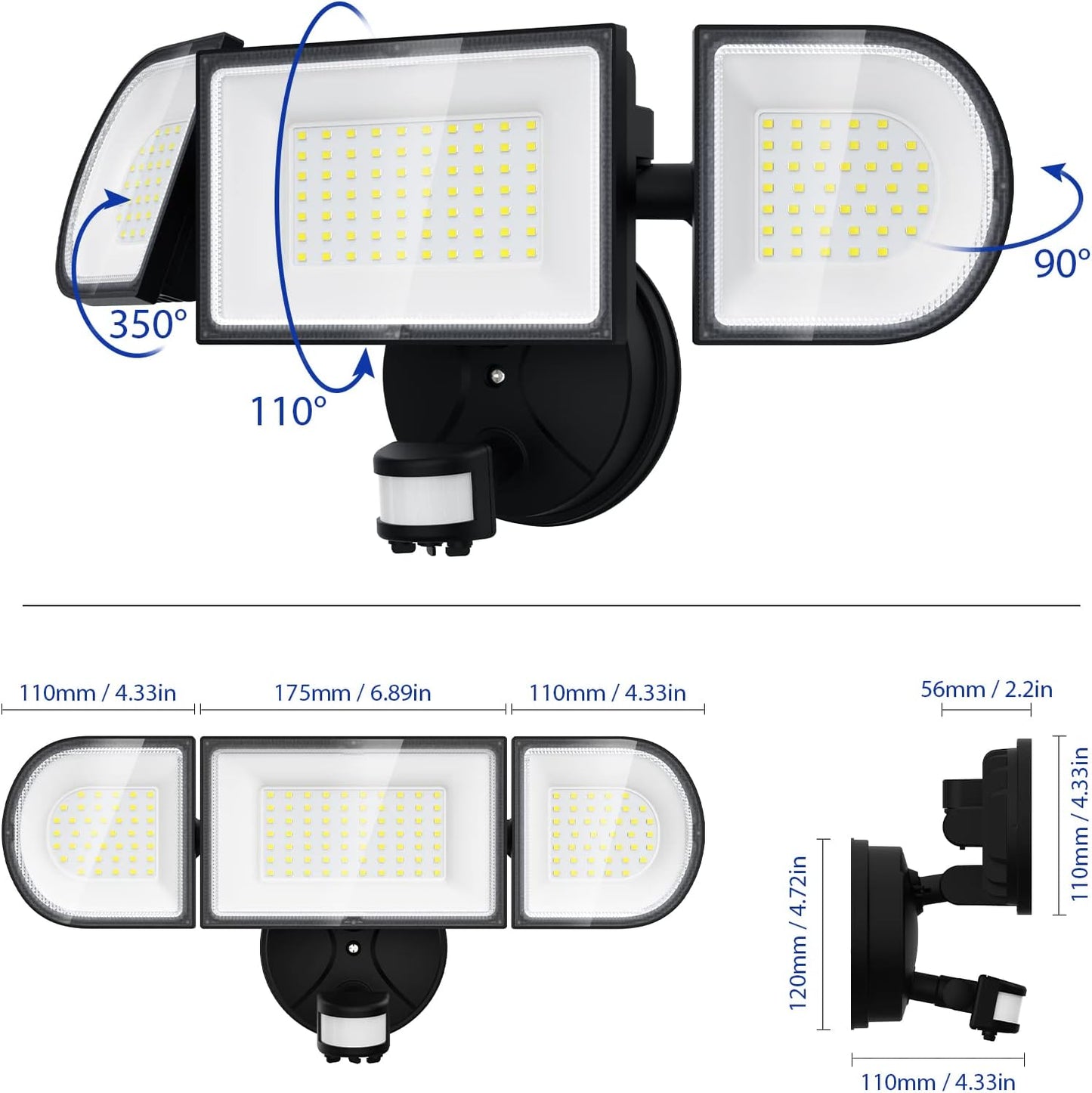 iMaihom 2 Pack 100W Motion Sensor Lights