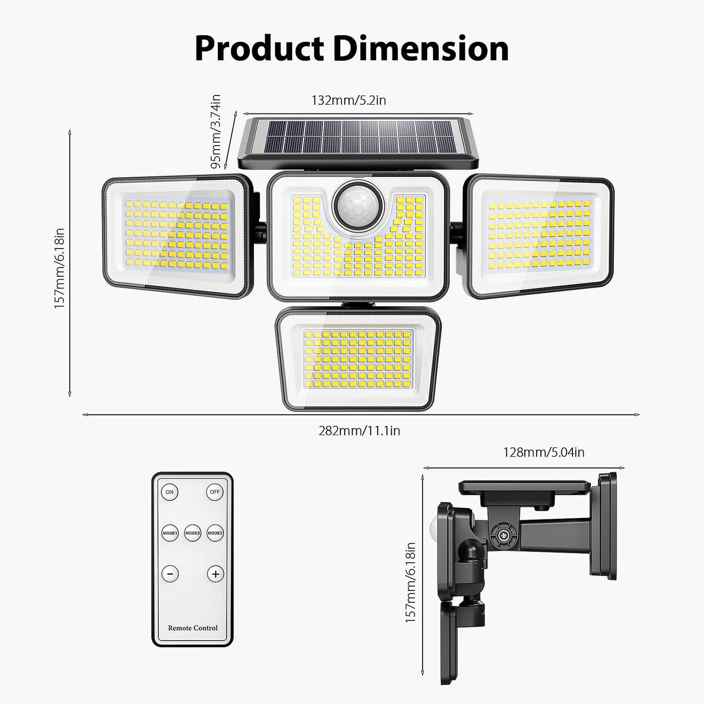 iMaihom Solar Outdoor Lights with 4 Heads
