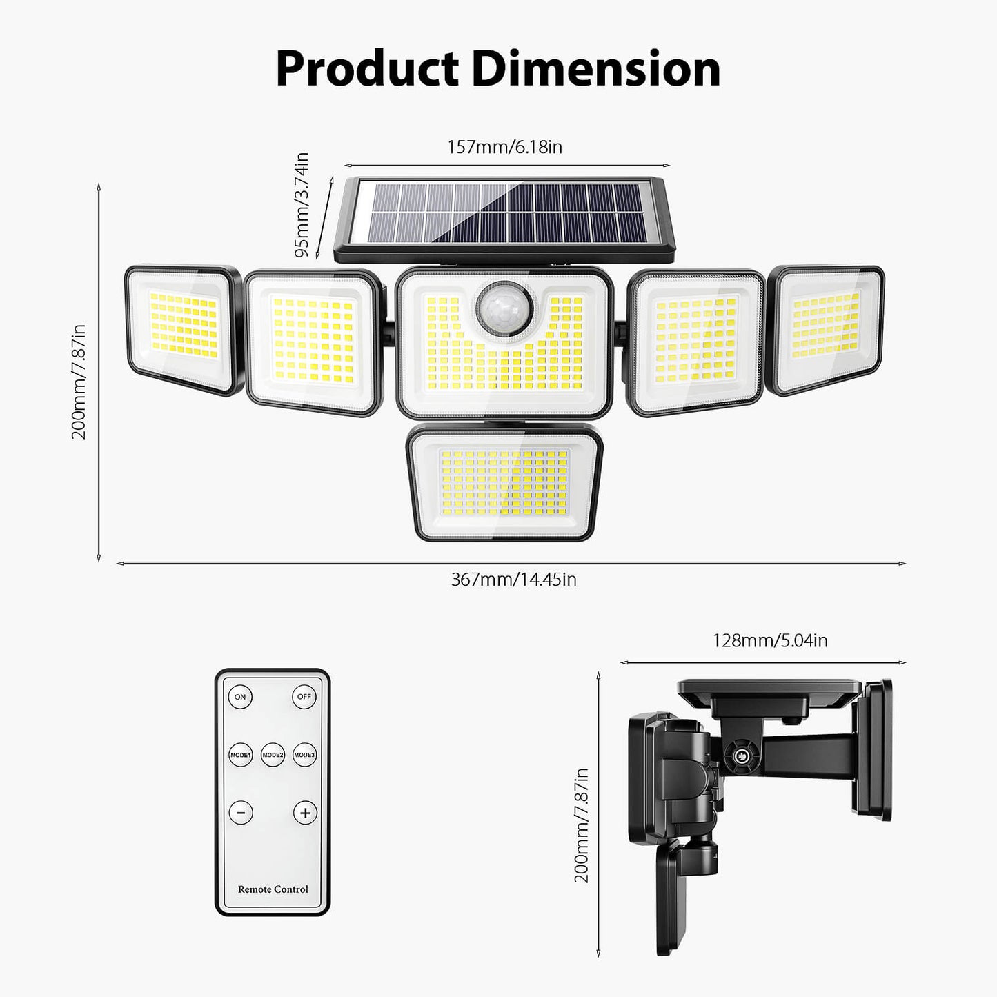 iMaihom 6 Heads 3000LM Solar Motion Lights