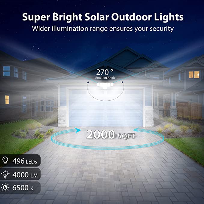 Solar LED Motion Sensor Lights with 6 Heads