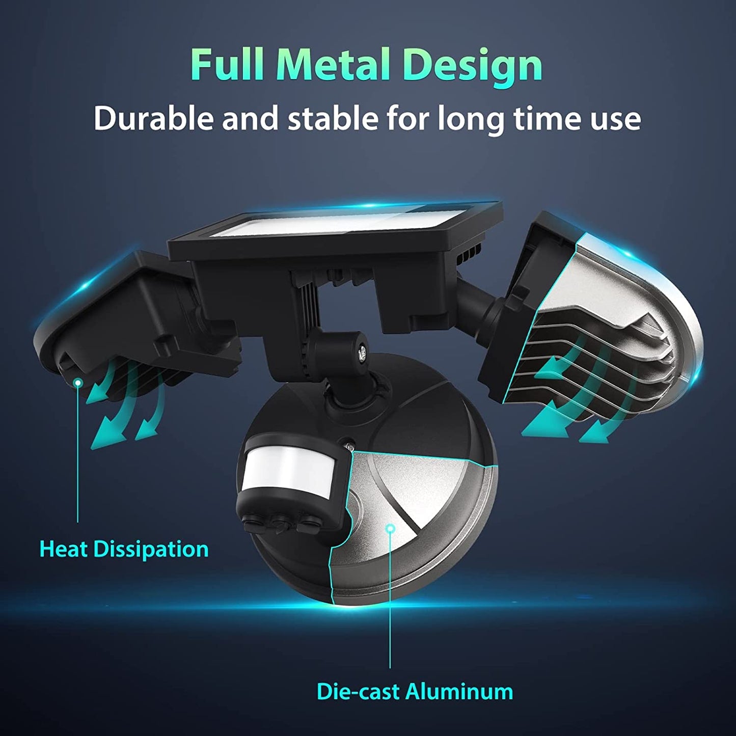 50W Motion Sensor Security Light Black