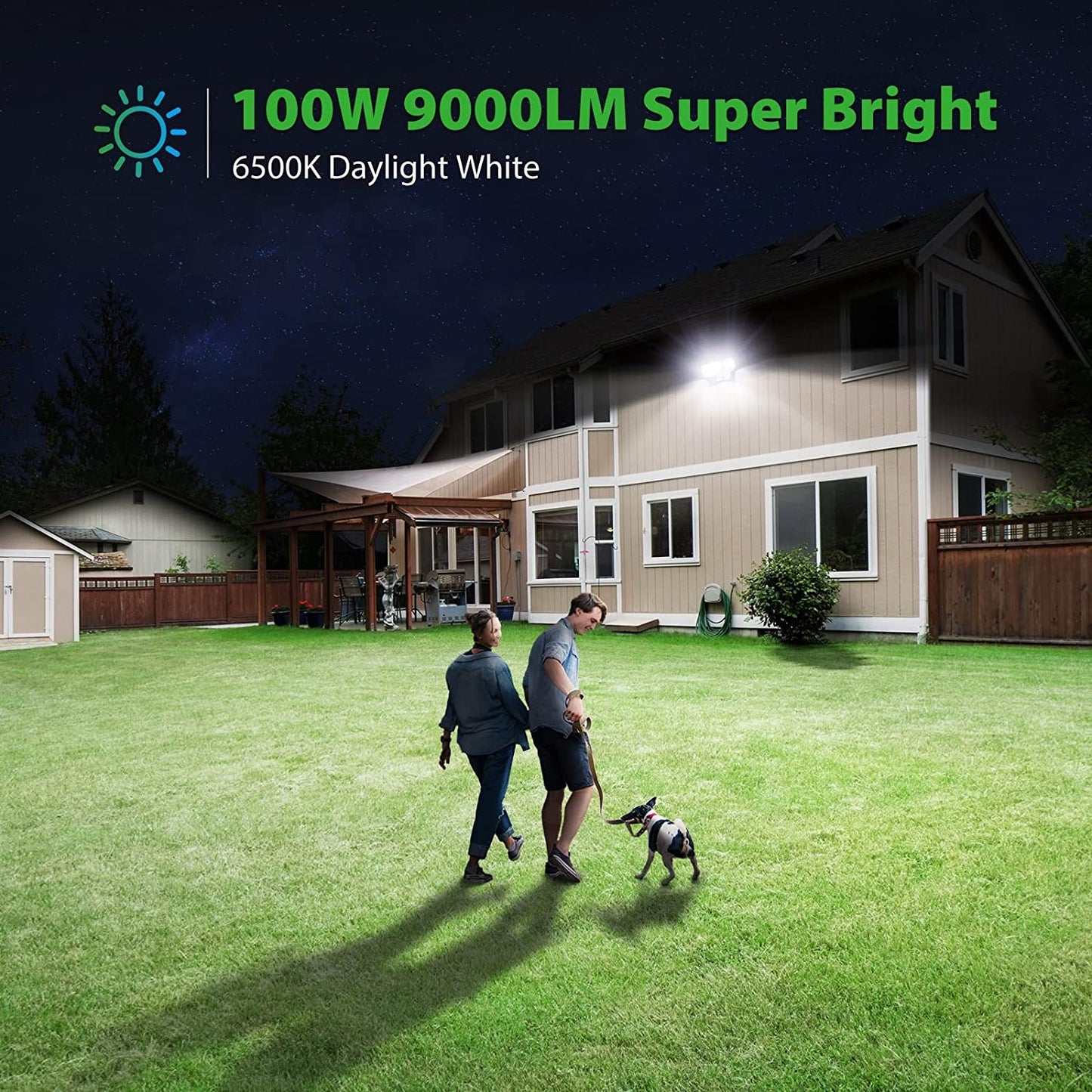 iMaihom 100W Motion Sensor LED Security Light - White