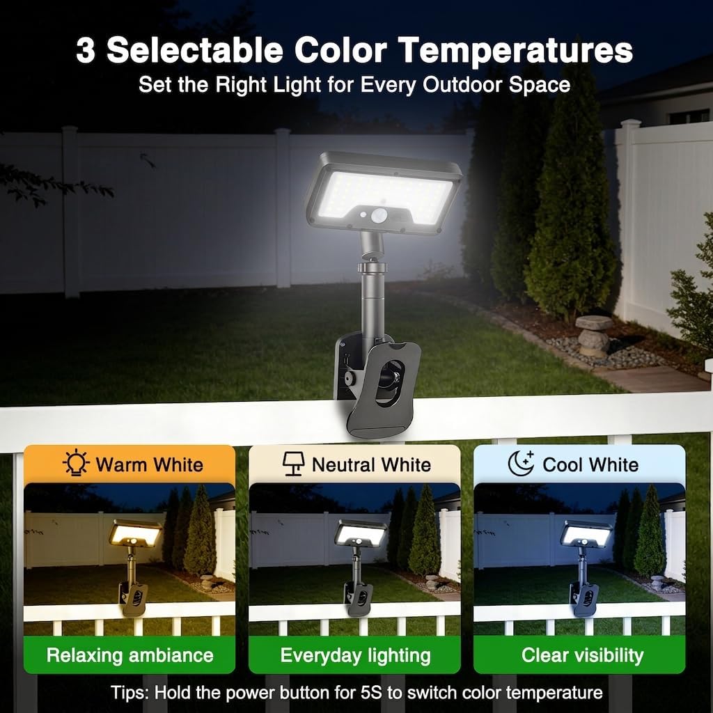 iMaihom Clip On Solar Lights Outdoor with Motion Sensor