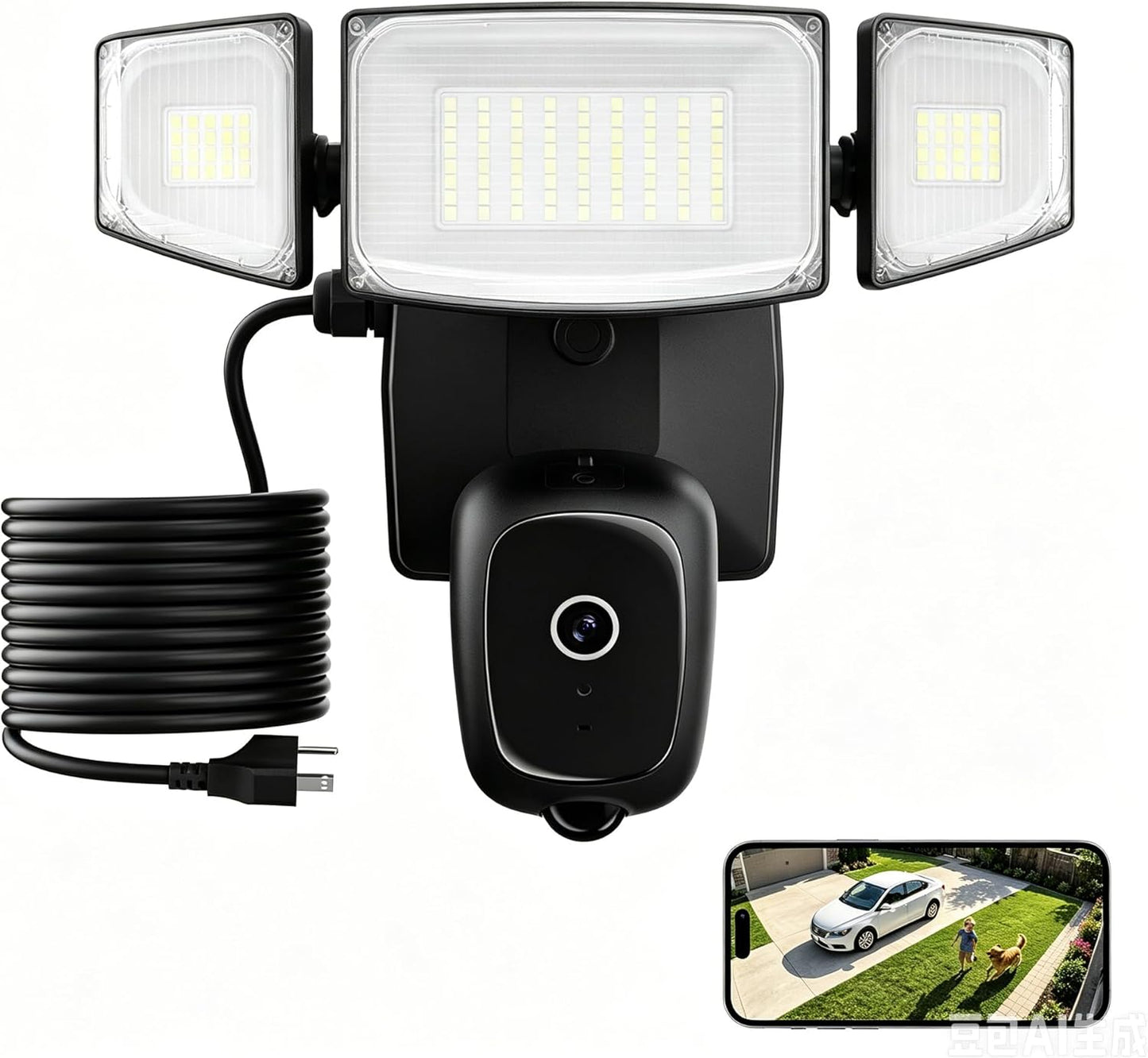 iMaihom 2K Floodlight Camera with Plug-in Power Cable
