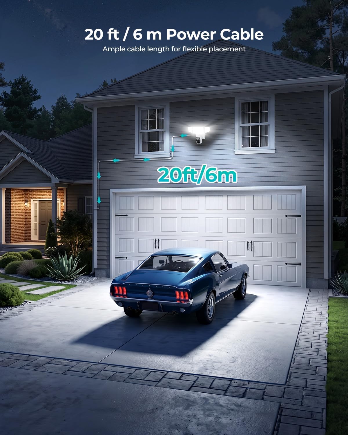 iMaihom 2K Floodlight Camera with Plug-in Power Cable